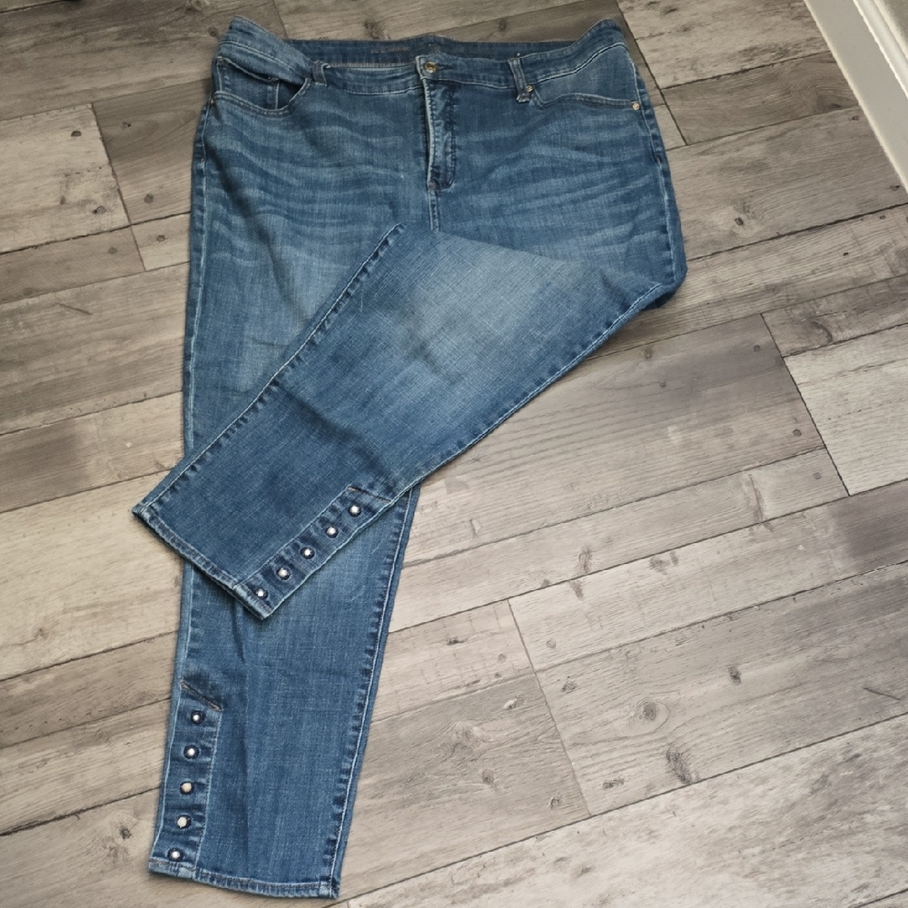 Chico's Denim Skinny Jeans with Silver Accents